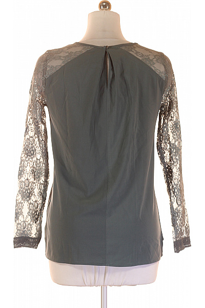 OBJECT Dámská polyesterová halenka šedá elegantní krajková dlouhý rukáv společenská Vel. 38 | OBJECT | obrázek 3