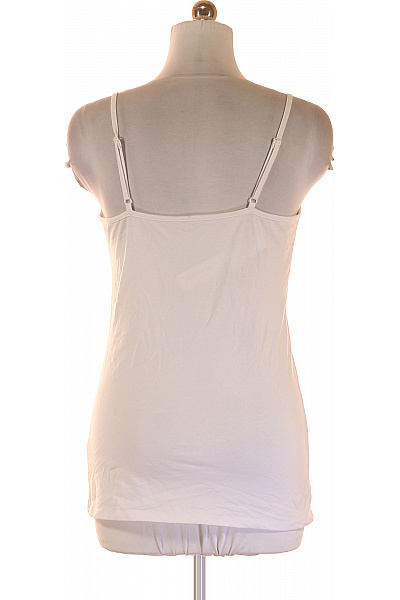 Dámské bílé tílko basic špagetová ramínka krajka V-výstřih Vel. S | Unimoda | obrázek 3