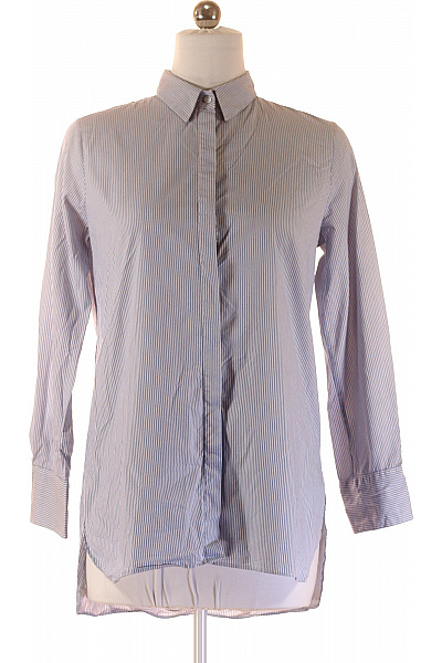 ZARA Bavlněná dámská pruhovaná košile modrá prodloužená ležérní Vel. m | ZARA | obrázek 2