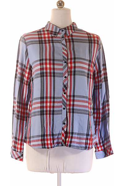 Orsay Dámská modro-červená kostkovaná košile s dlouhým rukávem ležérní regular fit Vel. L | Orsay | obrázek 2