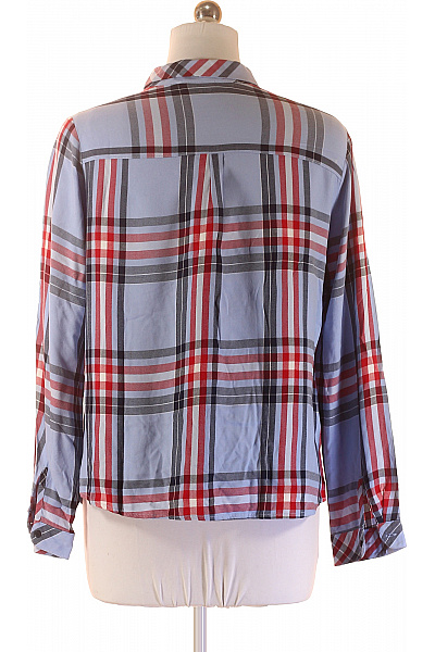 Orsay Dámská modro-červená kostkovaná košile s dlouhým rukávem ležérní regular fit Vel. L | Orsay | obrázek 3