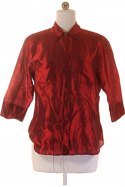 windsor. Dámská hedvábná červená lesklá elegantní košile 3/4 rukáv Vel. 42 | windsor. | obrázek 2