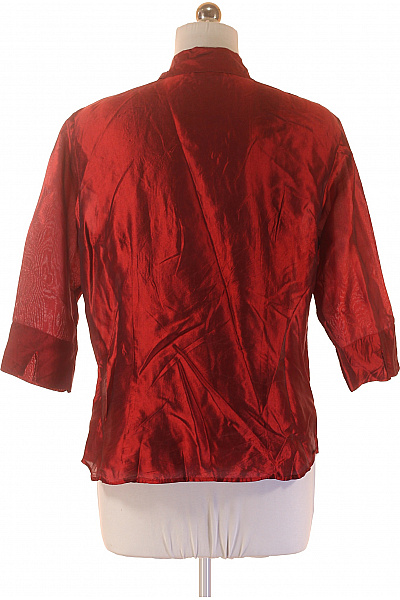 windsor. Dámská hedvábná červená lesklá elegantní košile 3/4 rukáv Vel. 42 | windsor. | obrázek 3