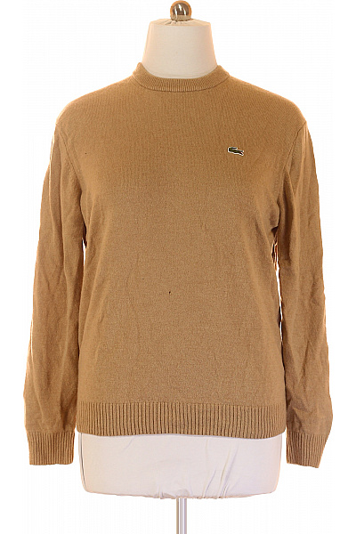 Pánský Svetr Vlněný Hnědý LACOSTE Second Hand Vel. XL