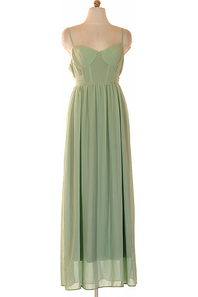 TFNC Dámské šaty na ramínka dlouhé pastelové korzetové šifonové společenské Vel. 16 | TFNC | obrázek 2