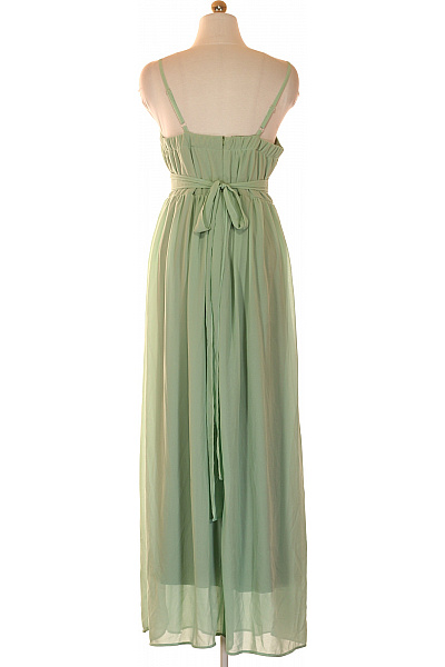 TFNC Dámské šaty na ramínka dlouhé pastelové korzetové šifonové společenské Vel. 16 | TFNC | obrázek 3