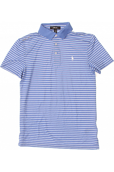 Ralph Lauren Pánské Tričko S Límečkem Modré Second Hand Vel. S