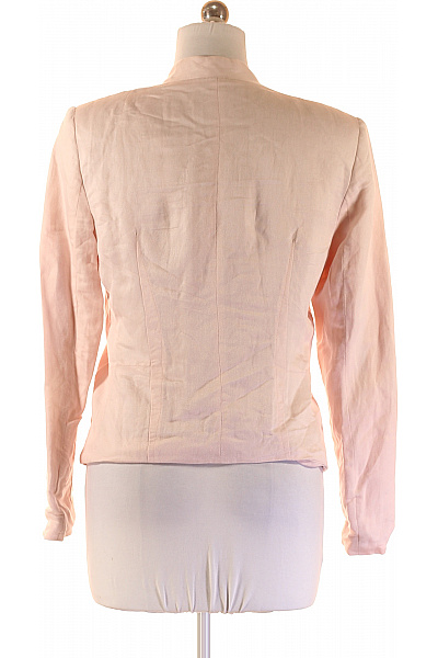 Růžový dámský blejzr bez zapínání elegantní ležérní jarní krátké Vel. L | Unimoda | obrázek 3