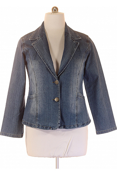 Dámská Bunda Modrá Second hand Vel. 44 | JEANS | obrázek 2