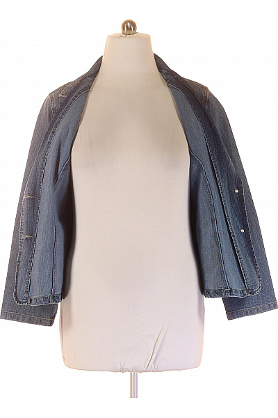 Dámská Bunda Modrá Second hand Vel. 44 | JEANS | obrázek 4