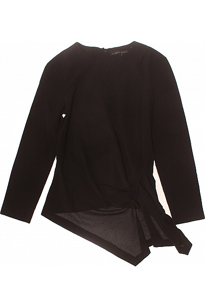 ZARA černá halenka s dlouhým rukávem a uzlem elegantní společenská Vel. S | ZARA | obrázek 2