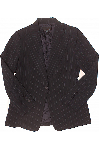 ZARA Dámské polyesterové černé svisle pruhované vypasované společenské sako elegantní Velikost EU 42 | ZARA | obrázek 2