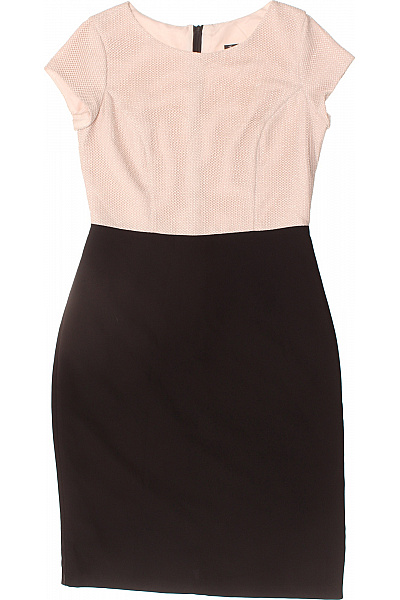 Dámské Pouzdrové šaty Krátký Rukáv Dvoubarevné Síťovina Elegantní Vel. 4