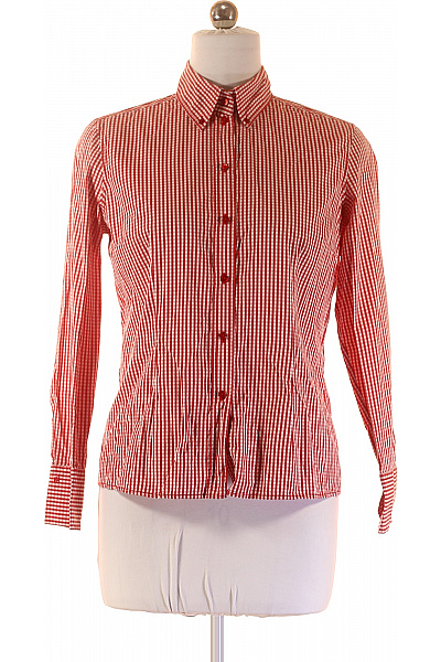 van Laack Dámská bavlněná červenobílá kostkovaná košile slim fit dlouhý rukáv Vel. 40 | van Laack | obrázek 2