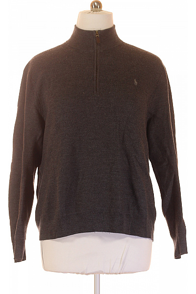 Pánský Svetr Vlněný Šedý Ralph Lauren Vel. XXL