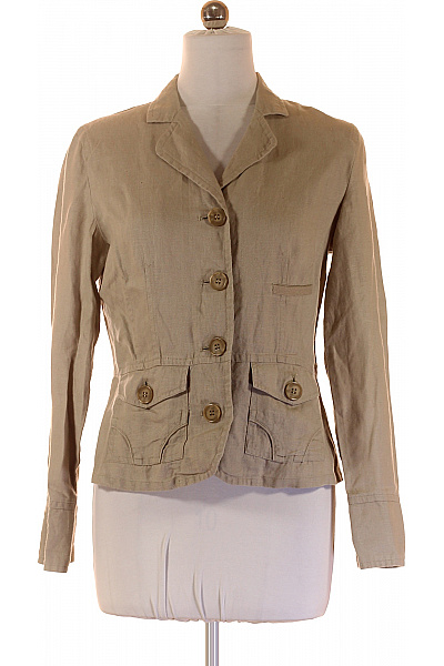 MALVIN Dámské lněné sako khaki vypasované vojenské na běžné nošení jarní Vel. DE 38 | MALVIN | obrázek 2