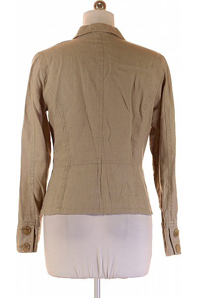 MALVIN Dámské lněné sako khaki vypasované vojenské na běžné nošení jarní Vel. DE 38 | MALVIN | obrázek 3