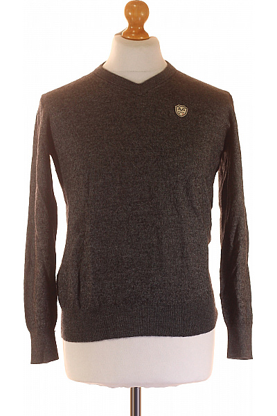 Pánský Svetr Vlněný Šedý Second Hand