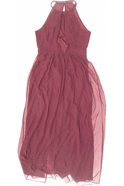 AngelEye Dámské dlouhé šaty bez rukávů společenské růžové tylové Vel. M | AngelEye | obrázek 2