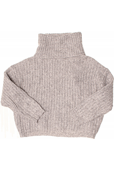 ONLY Dámský šedý hrubě pletený rolák teplý crop Vel. m | ONLY | obrázek 2