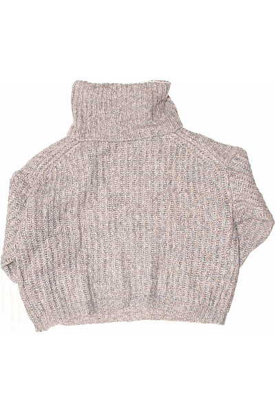 ONLY Dámský šedý hrubě pletený rolák teplý crop Vel. m | ONLY | obrázek 3