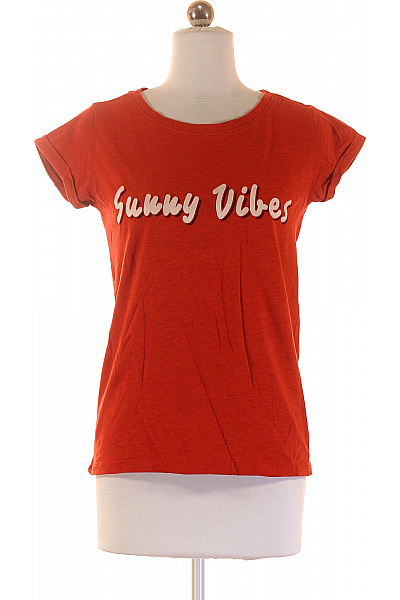 WE  Dámské Tričko s Potiskem Oranžové Second hand Vel. XS | WE  | obrázek 2