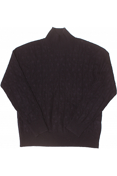 LAWRENCE GREY Dámský černý Pletený Rolák S Copánkovým Vzorem Teplý Velikost L