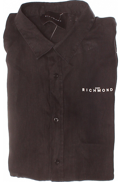 Pánská Košile Jednobarevná Lněná Černá Richmond Vel. 54 | richmond | obrázek 2