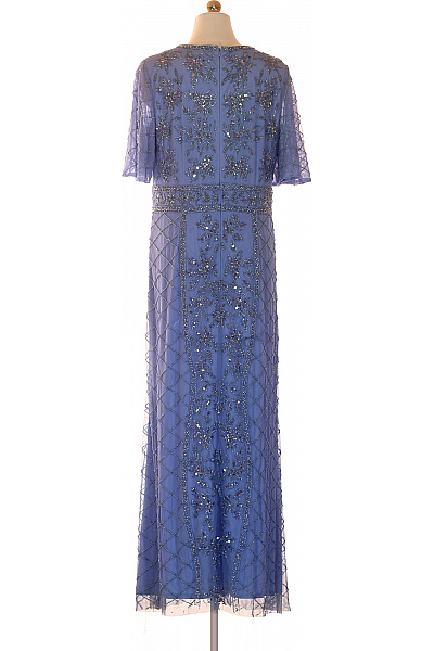 MARINA Dámské společenské šaty s krátkým rukávem modré Vel. L | MARINA | obrázek 2