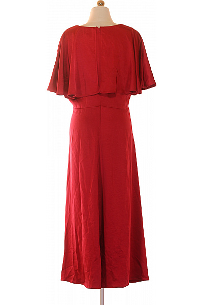 ted baker Dámské červené šaty s krátkým rukávem elegantní dlouhé saténové Vel. 5 | ted baker | obrázek 2