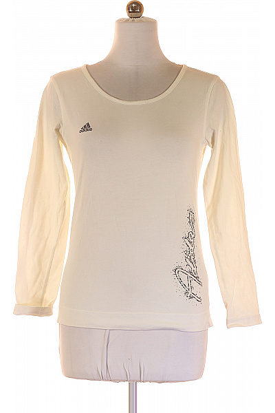 ADIDAS Dámské bavlněné sportovní tričko s dlouhým rukávem krémové s nápisem Vel. 42 | ADIDAS | obrázek 2