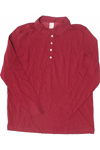 Dámské červené polo tričko s dlouhým rukávem jednobarevné basic Velikost 42 | Unimoda | obrázek 2