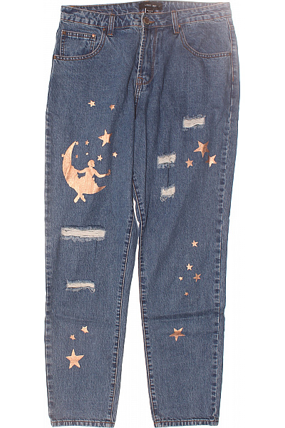 Lost Ink Roztrhané Dámské Džíny Modré Second Hand Vel. 32