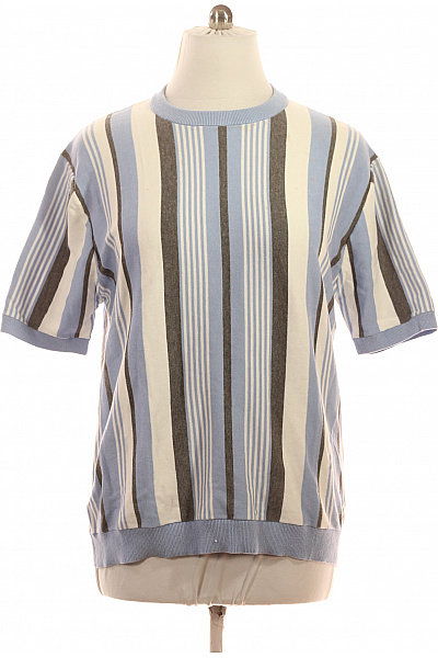 LAWRENCE GREY Pánský Pruhovaný Pulovr S Krátkým Rukávem Modrý Bílý šedý Vel. Xxl