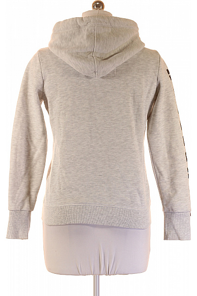 SUPERDRY Dámská bavlněná mikina s kapucí a potiskem na zip světle šedá Vel. M | SUPERDRY | obrázek 3
