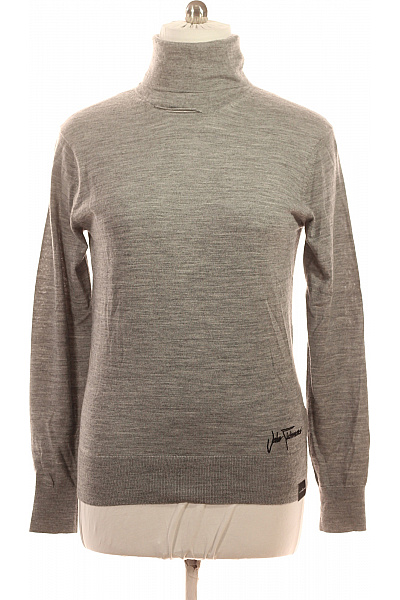 John Richmond Pánský šedý Vlněný Tenký Rolák Přes Hlavu Vel. M