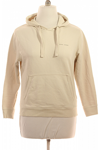 Pepe Jeans Dámská béžová mikina s kapucí přes hlavu streetwear jednobarevná s klokaní kapsou Velikost l | Pepe Jeans | obrázek 2