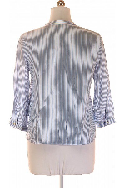 ZARA Dámská modrá bílá pruhovaná košile s volánky ležérní Velikost m | ZARA | obrázek 3