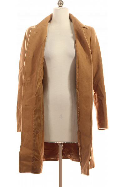 Dámský Kabát Vlněný Hnědý BENETTON Vel. 36 | BENETTON | obrázek 4