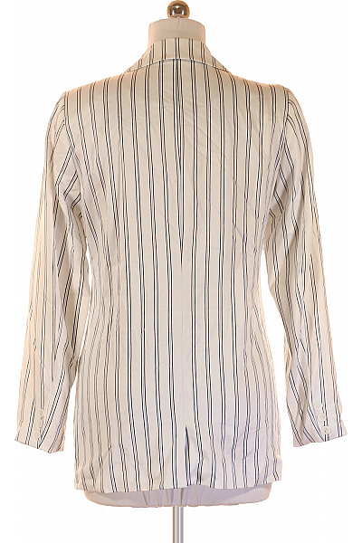 modstrom Dámský blejzr bílý pruhovaný elegantní vypasované s jedním knoflíkem Vel. m | modstrom | obrázek 3