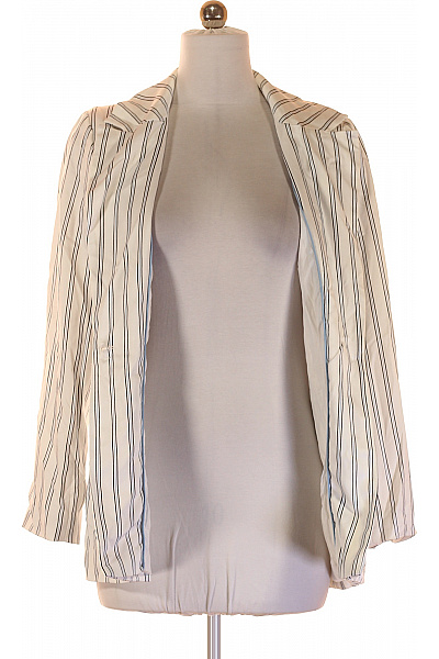 modstrom Dámský blejzr bílý pruhovaný elegantní vypasované s jedním knoflíkem Vel. m | modstrom | obrázek 4