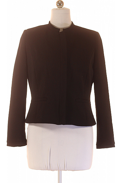 MANGO Černé Vypasované Sako Dámské Elegantní Krátké Bez Límce Vel. L