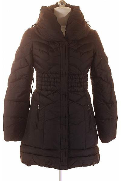 Guess Dámská černá Prošívaná Péřová Zimní Zateplená Bunda Dlouhá Vel. XS