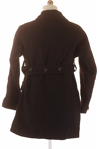 STEFANEL Krátký Dámský Kabát Vlněný Černý Vel. 34 | STEFANEL | obrázek 3