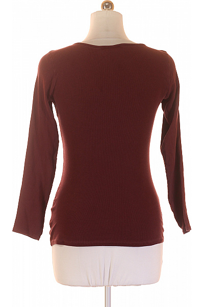 TOM TAILOR Dámské bordó žebrované tričko s dlouhým rukávem a krajkou Vel. M | TOM TAILOR | obrázek 3