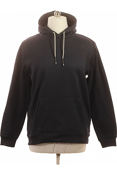 BRAVE SOUL Pánská Tmavě Modrá Mikina S Kapucí Přes Hlavu Klokaní Kapsou Jednobarevná Streetwear Velikost XL