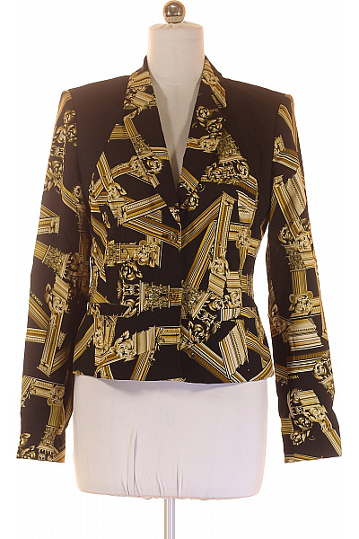 VERSACE Dámský blejzr černé zlaté vzorované elegantní vypasované business vintage Velikost 34 | VERSACE | obrázek 2