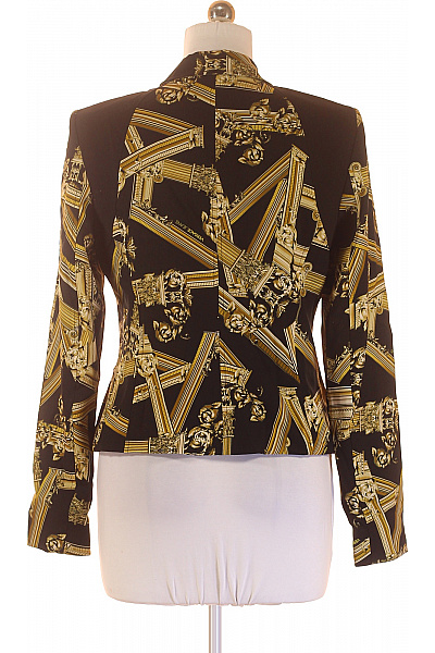 VERSACE Dámský blejzr černé zlaté vzorované elegantní vypasované business vintage Velikost 34 | VERSACE | obrázek 3
