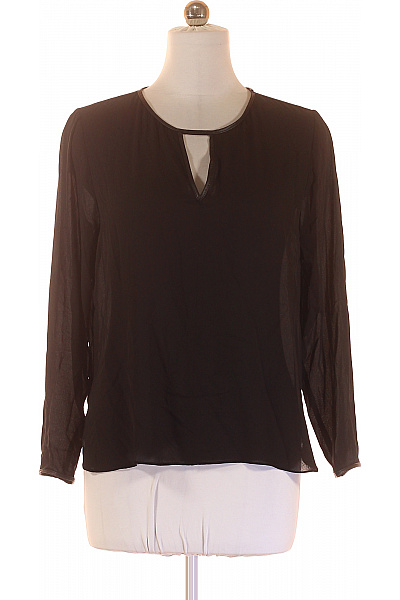 ZARA Černá průsvitná halenka dlouhý rukáv elegantní s výstřihem do V Vel. xl | ZARA | obrázek 2