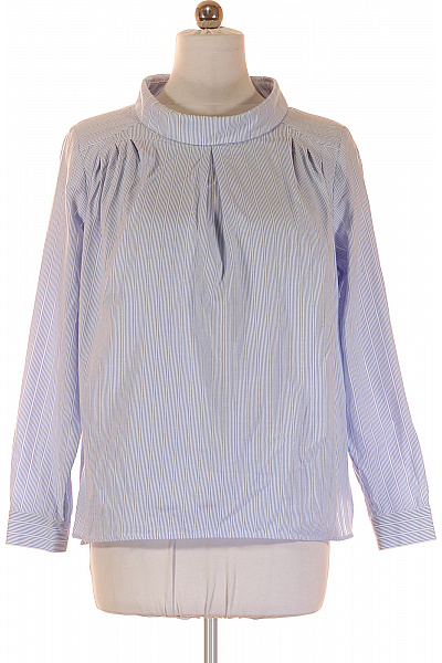 Denim HUNTER Dámská polyesterová halenka modrá pruhovaná dlouhý rukáv elegantní volná Vel. 40 | Denim HUNTER | obrázek 2